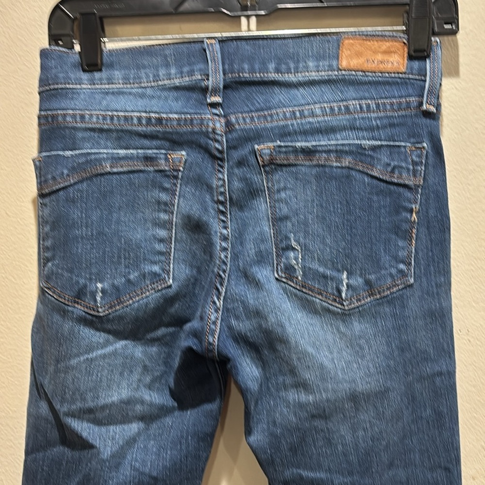 Express Dark Blue Ripped Jeans - Picture 4 of 6